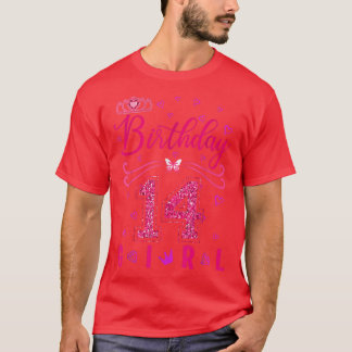 14th Birthday Girl Cute Crown 14 Year Old Birthday T-Shirt