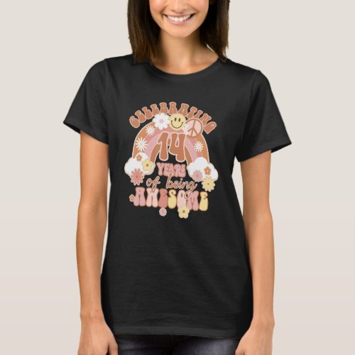 14th Birthday Girl groovy 14 Years Of Being Awesom T_Shirt
