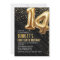 14th Birthday Gold Black Invitation