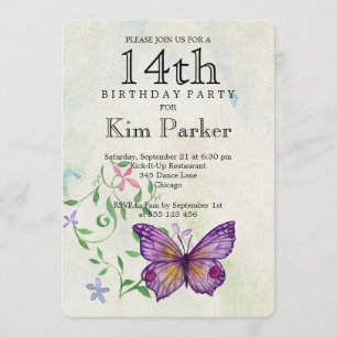 14th Birthday Invitation