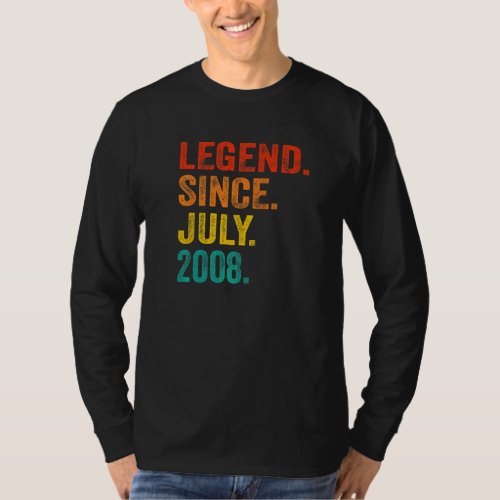 14th Birthday Legend Since July 2008 14 Years Old  T_Shirt