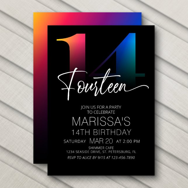 14th Birthday Modern Invitation (Creator Uploaded)