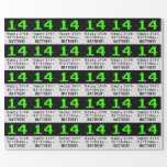 [ Thumbnail: 14th Birthday - Nerdy / Geeky Style "14" and Name Wrapping Paper ]