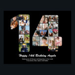 14th Birthday Number 14 Custom Photo Collage Poster<br><div class="desc">Mark years of wonderful memories and adventures with this captivating 14th Birthday Number Photo Collage. This customizable template is the perfect blend of creativity and sentiment, allowing you to create a truly memorable and personalized gift for your loved one's special day. Capture the essence of incredible years in a single...</div>