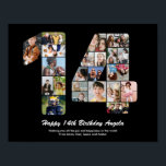 14th Birthday Number 14 Custom Photo Collage Poster<br><div class="desc">Mark years of wonderful memories and adventures with this captivating 14th Birthday Number Photo Collage. This customizable template is the perfect blend of creativity and sentiment, allowing you to create a truly memorable and personalized gift for your loved one's special day. Capture the essence of incredible years in a single...</div>
