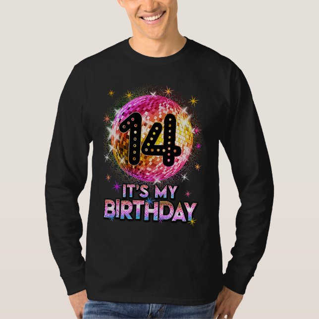 14th Birthday Outfit For Girls 1970s Retro Ball Di T-Shirt (Front)