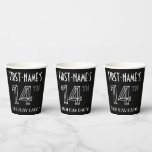 [ Thumbnail: 14th Birthday Party: Art Deco Style + Custom Name Paper Cups ]