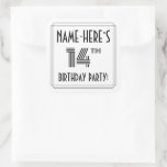 [ Thumbnail: 14th Birthday Party: Art Deco Style + Custom Name Sticker ]