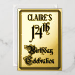 [ Thumbnail: 14th Birthday Party — Elegant Script + Custom Name Invitation ]