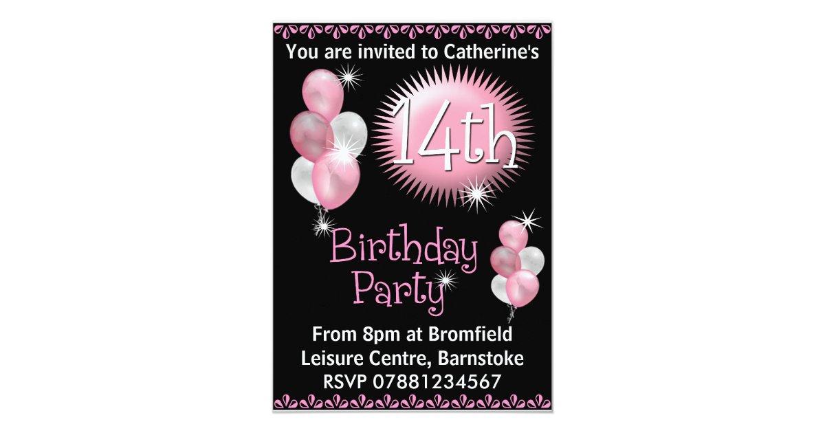 14th Birthday Party Invitation