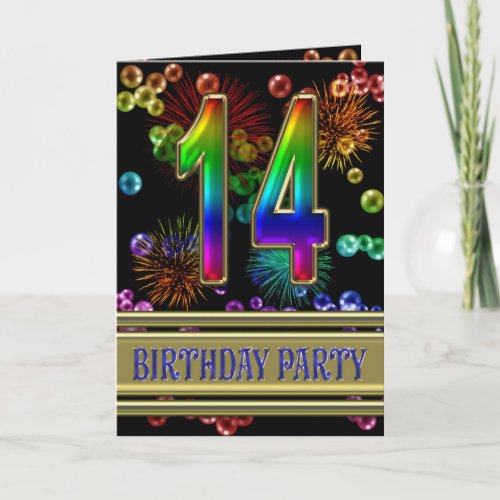 14th Birthday party Invitation