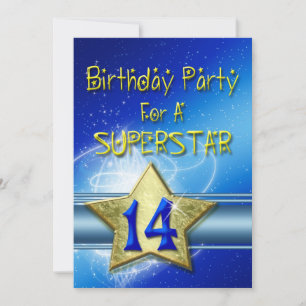 14th Birthday party Invitation for a Superstar.