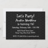 14th Birthday Party Modern Red Black and White Invitation | Zazzle