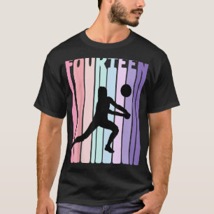 14th Birthday Retro Volleyball Girl Player 14 Year T-Shirt
