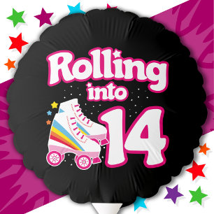 14th Birthday Roller Skating 14 Years Old Skate Balloon