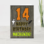 [ Thumbnail: 14th Birthday: Spooky Halloween Theme, Custom Name Card ]