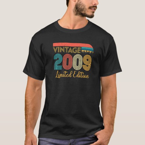 14th Birthday  Vintage 2009  14 Years Old T_Shirt