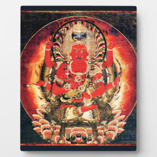 14th century Buddhist Aizen Myoo Painting Plaque