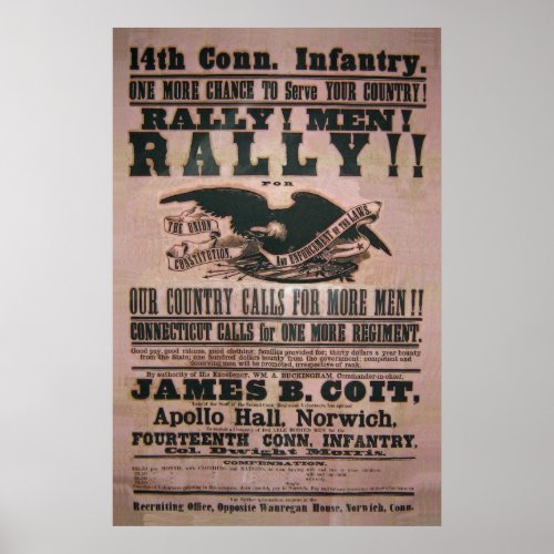 14th Connecticut Infantry Recruitment Poster