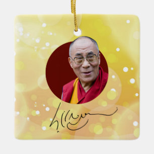 14th Dalai Lama signature Ceramic Ornament