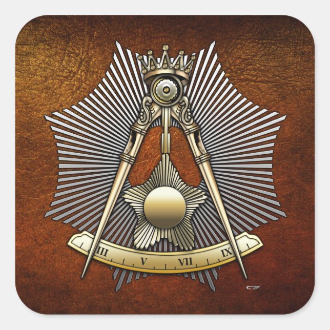 14th Degree: Grand Elect Mason Square Sticker (Front)