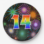 [ Thumbnail: 14th Event - Fun, Colorful, Bold, Rainbow 14 Paper Plates ]