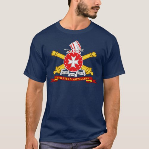 14th Field Artillery w Br Ribbon T_Shirt