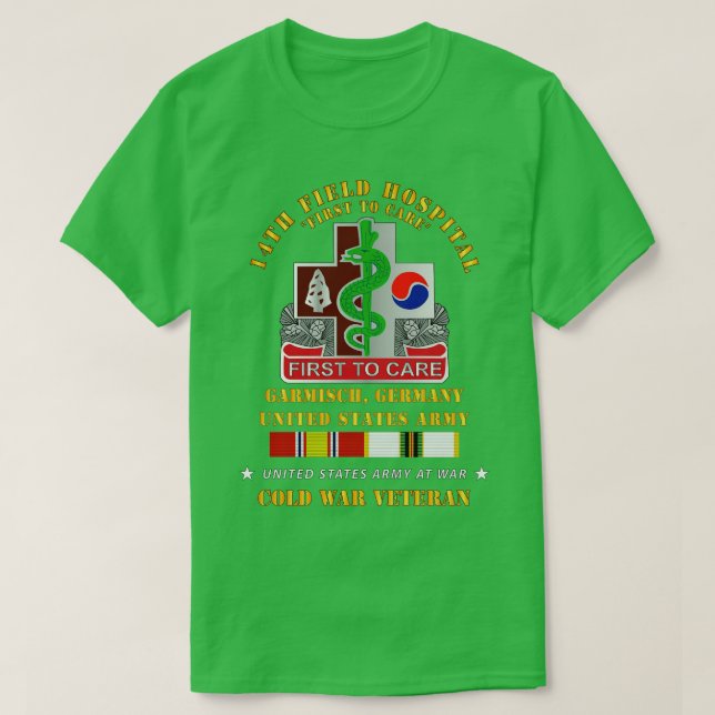 14th Field Hospital Gramish Germany w COLD SVC T-Shirt (Design Front)