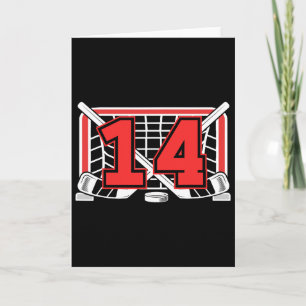 14th Ice Hockey Birthday 14 Year Old Ice Hockey Pl Card