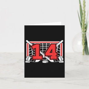 14th Ice Hockey Birthday 14 Year Old Ice Hockey Pl Card