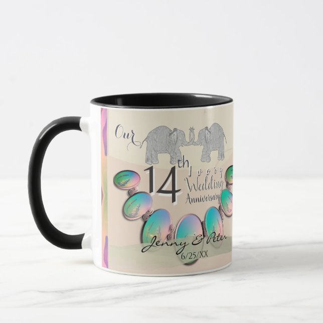 14th Ivory Opal Anniversary Mug (Left)
