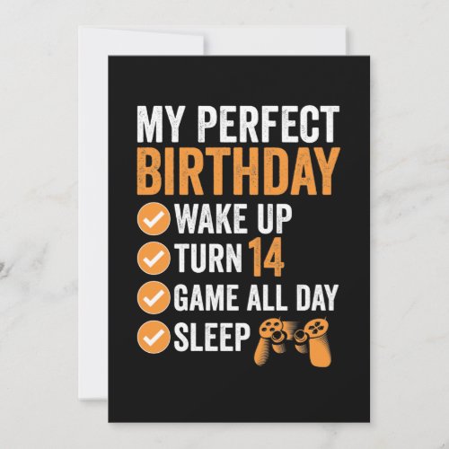 14th Turn 14 My Perfect Birthday Gaming Invitation