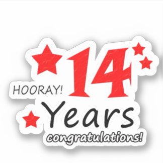 14th Wedding anniversary - 14 years Birthday Sticker
