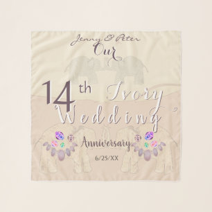 14th Wedding Anniversary Chiffon Scarf