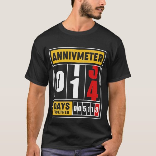 14th wedding Anniversary Gift for Husband Wife Cou T_Shirt