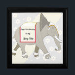 14th Wedding Anniversary, Ivory Anniversary Gift Box<br><div class="desc">This unusual gift box has been designed for a couples fourteenth wedding anniversary,  traditionally ivory. It features my drawing of a ceremonial elephant,  in keeping with the ivory theme and editable text. Lovely to hold a gift for a husband,  wife or couple.</div>