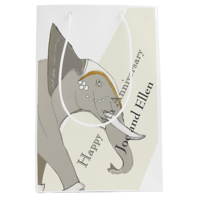 14th Wedding Anniversary, Ivory Anniversary  Medium Gift Bag (Front)