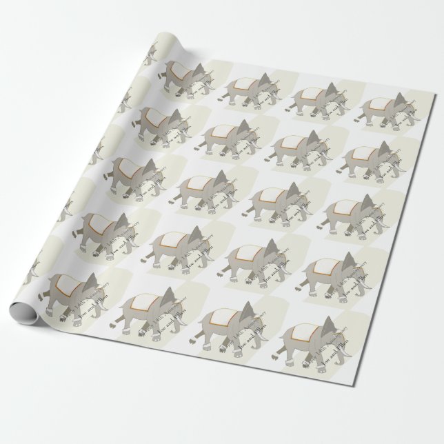 14th Wedding Anniversary, Ivory Anniversary   Wrapping Paper (Unrolled)