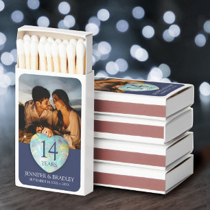 14th wedding anniversary opal favor matchboxes