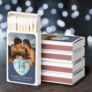 14th wedding anniversary opal favor matchboxes