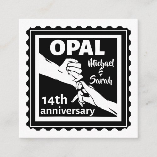 14th wedding anniversary Opal traditional Enclosure Card