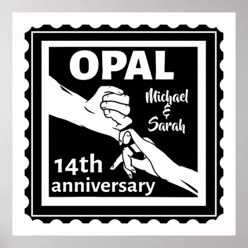 14th wedding anniversary Opal traditional Poster