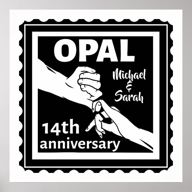 14th wedding anniversary Opal traditional Poster (Front)