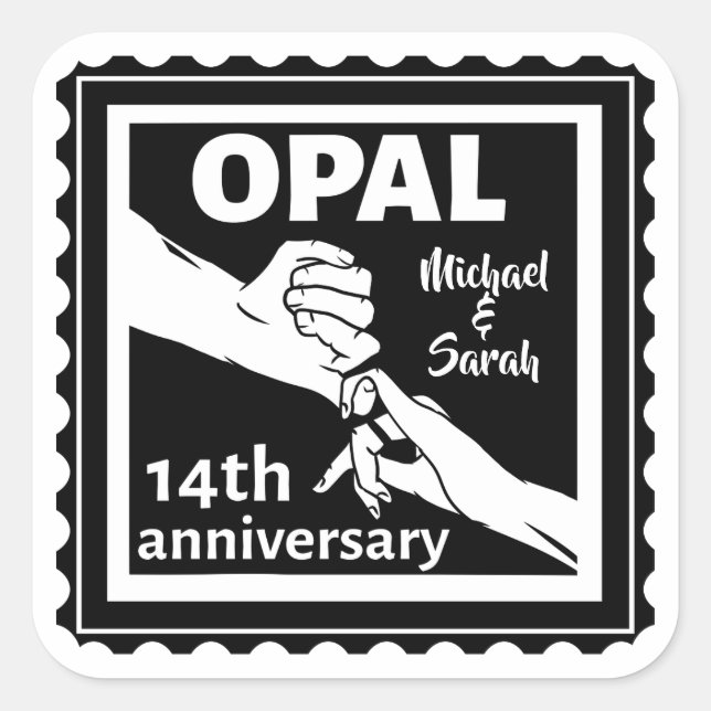14th wedding anniversary Opal traditional Square Sticker (Front)