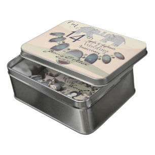 14th Wedding Anniversary Opals & Elephants Jigsaw Puzzle