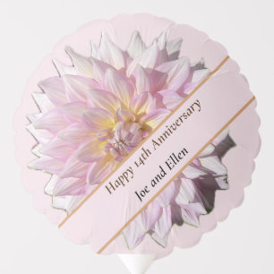 14th Wedding Anniversary, pink dahlia Balloon