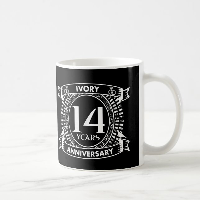 14TH wedding IVORY anniversary Coffee Mug (Right)