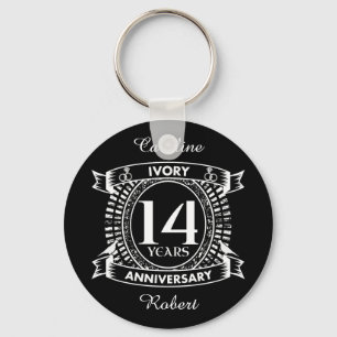 14TH wedding IVORY anniversary Keychain