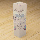 14th Wedding Ivory Anniversary Wine Gift Box<br><div class="desc">Looking for the right 14th wedding anniversary wine box? Then my original illustrated elephants and opals might be just the thing. If there is a symbol you would like custom illustrated for that special gift,  I'm available to do exactly that. Just message me and I'll get right back!</div>