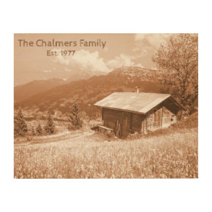 14x11 Custom Cabin in the Woods Rustic Wood Wall Art